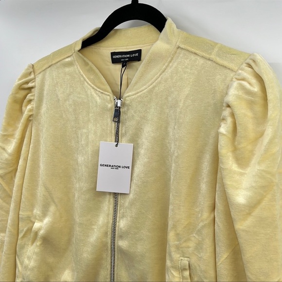 🆕LAST ONE Generation Love Bomber Jacket Blair Yellow Velour Lined W/Pockets - Picture 3 of 8